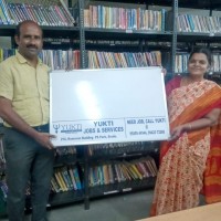  10.03.2020 Mr. Karthikeyan (Yukti Jobs & Service) has donated the writing board to the Digital library